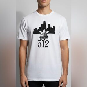 Chicago 312 Gildan White Handmade Graphic T-Shirt